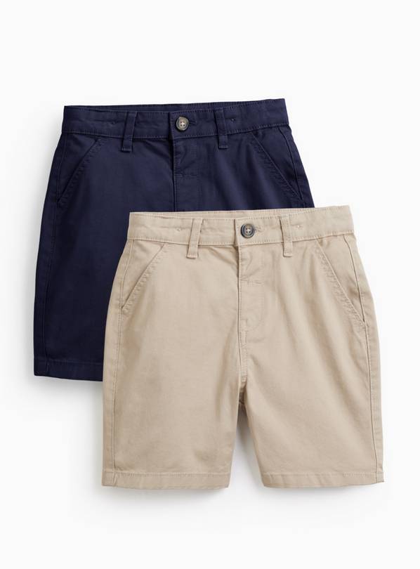 Navy & Stone Chino Shorts 2 Pack 2-3 years